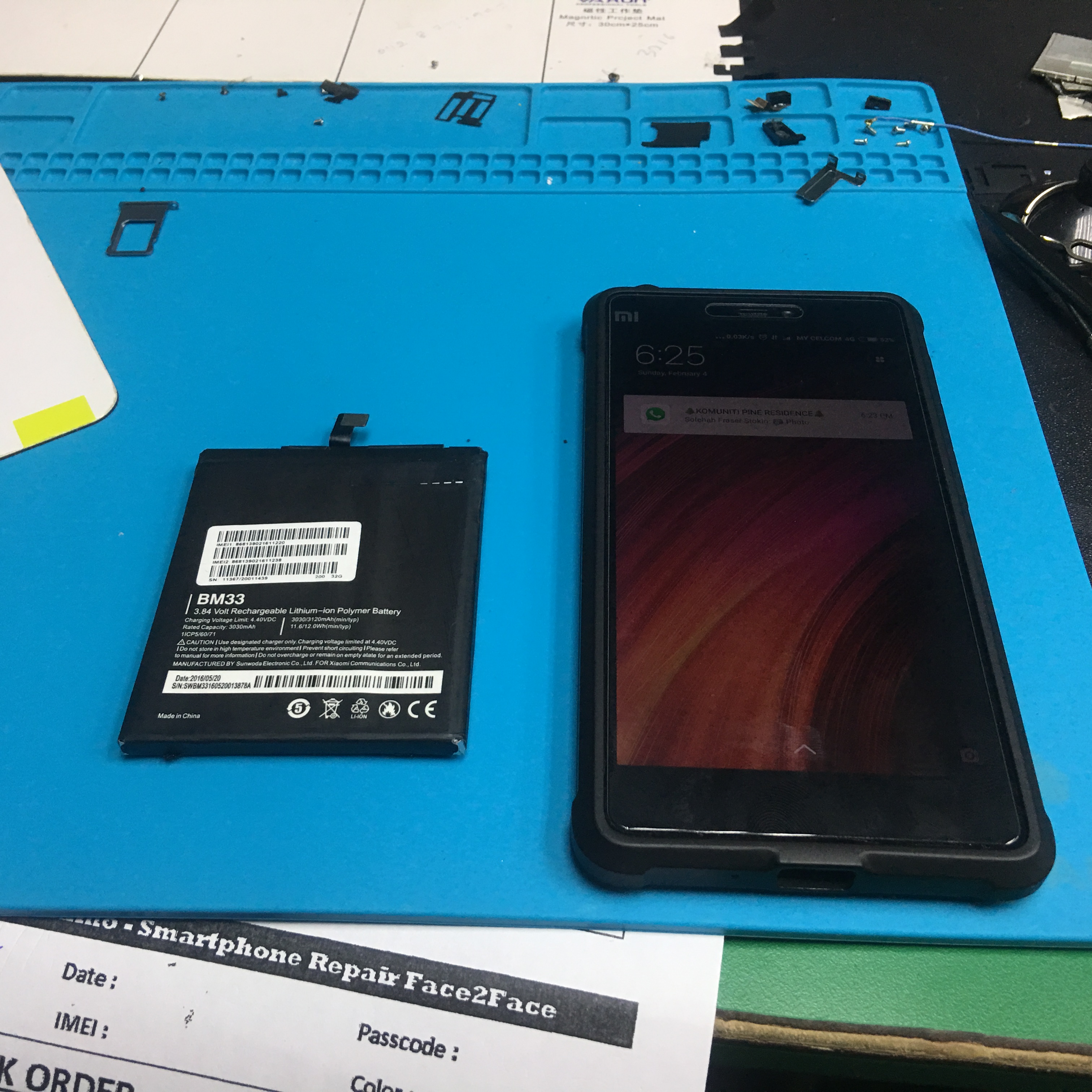 Battery Xiaomi Redmi Note 4 Replacement