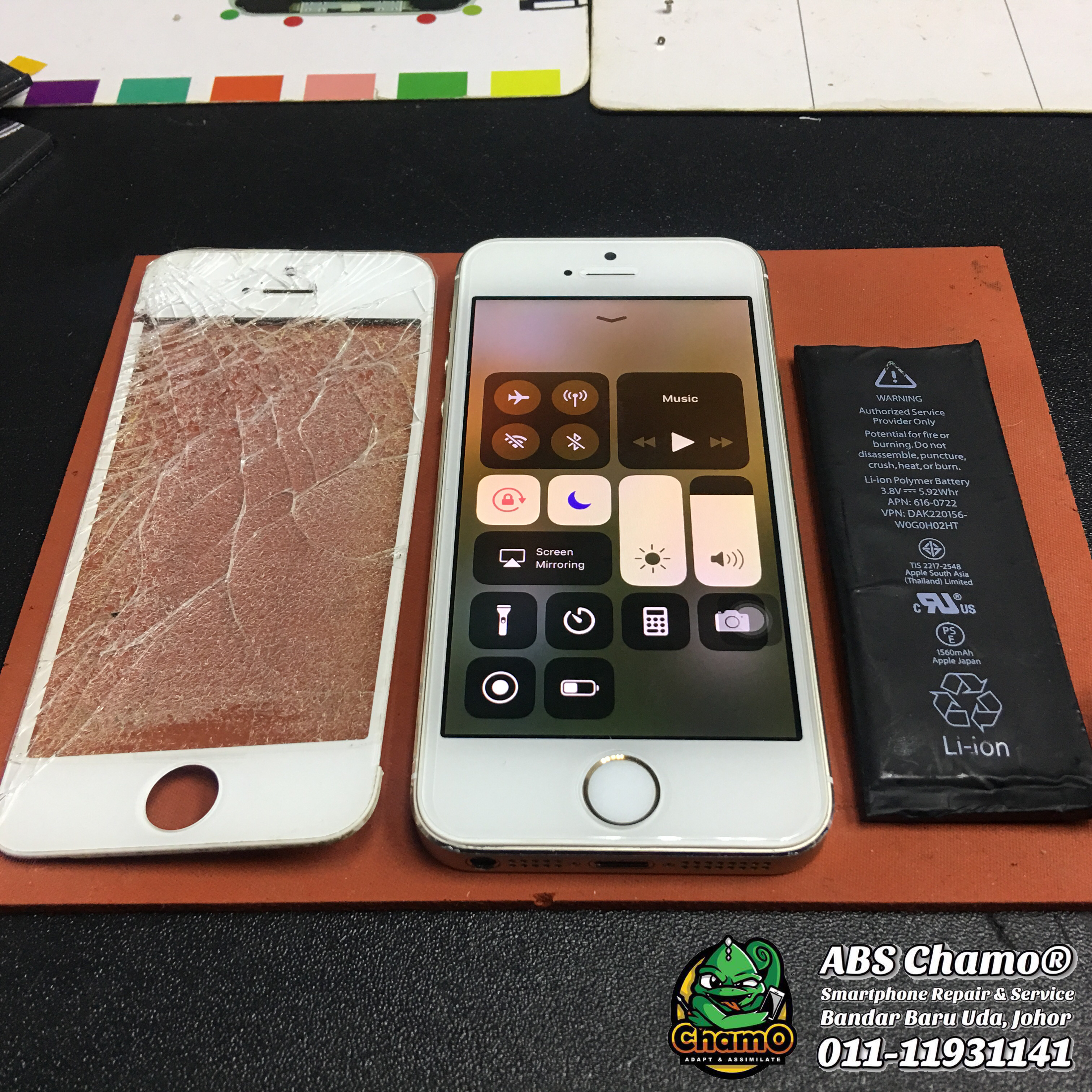 Battery Bateri & Outer Glass iPhone 5s